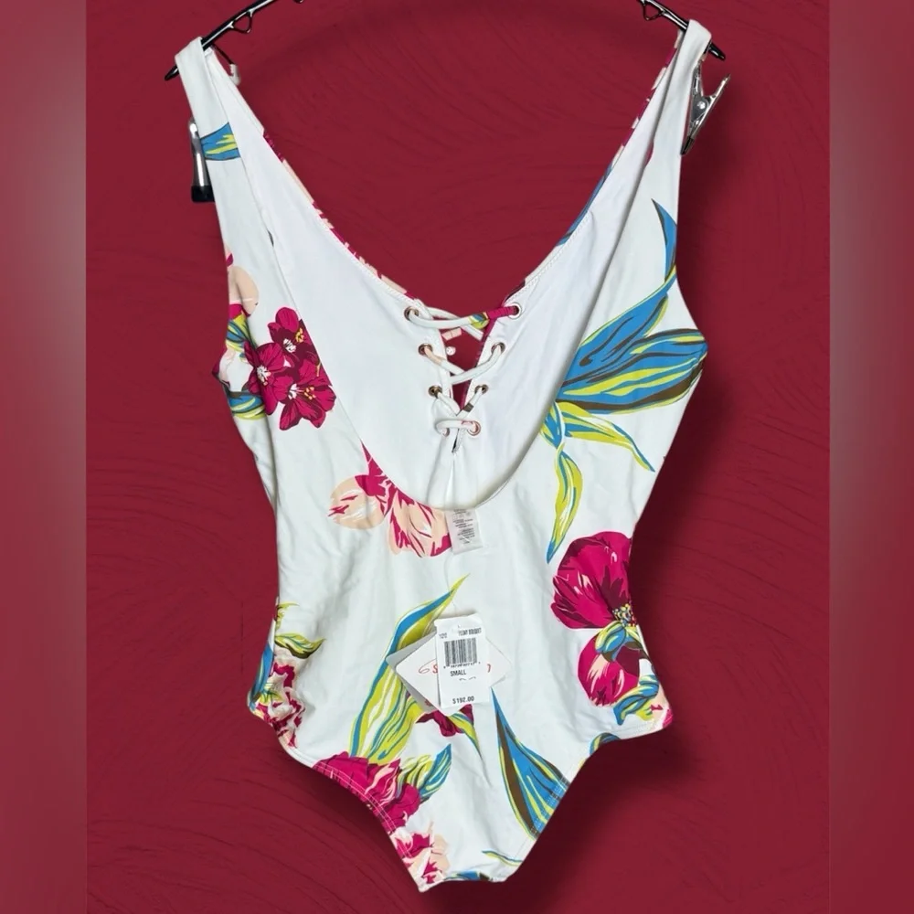 6 Shore Road Floral Lace-Up Swimsuit - Picture 4 of 9